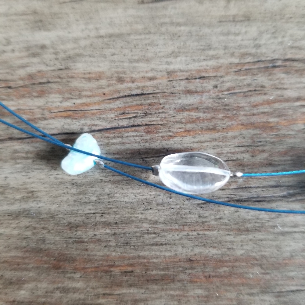 Cobalt Blue sea glass necklace - Picture 4 of 8